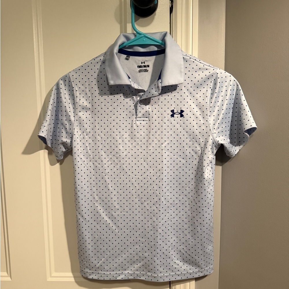 Under Armour Light Blue Polka Dot Button Down Shirt